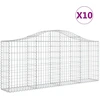 Image de vidaXL Gabions avec arc surélevé 10 pcs. 200x30x80/100cm Fer galvanisé