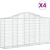 Image de vidaXL Gabions avec arc surélevé 4 pcs. 200x30x100/120cm Fer galvanisé