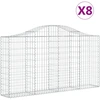 Image de vidaXL Gabions avec arc surélevé 8 pcs. 200x30x100/120cm Fer galvanisé