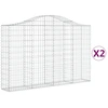 Image de vidaXL Gabions avec arc surélevé 2 pcs. 200x30x120/140cm Fer galvanisé