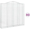 Image de vidaXL Gabions avec arc surélevé 3 pcs. 200x30x180/200cm Fer galvanisé