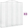 Image de vidaXL Gabions avec arc surélevé 3 pcs. 200x30x200/220cm Fer galvanisé