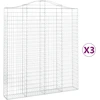 Image de vidaXL Gabions avec arc surélevé 3 pcs. 200x30x220/240cm Fer galvanisé