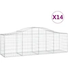 Image de vidaXL Gabions avec arc surélevé 14 pcs. 200x50x60/80 cm Fer galvanisé