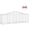 Image de vidaXL Gabions avec arc surélevé 40 pcs. 200x50x60/80 cm Fer galvanisé