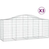 Image de vidaXL Gabions avec arc surélevé 3 pcs. 200x50x80/100 cm Fer galvanisé