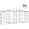 Image de vidaXL Gabions avec arc surélevé 5 pcs. 200x50x80/100 cm Fer galvanisé