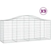 Image de vidaXL Gabions avec arc surélevé 9 pcs. 200x50x80/100 cm Fer galvanisé