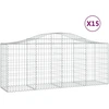 Image de vidaXL Gabions avec arc surélevé 15 pcs. 200x50x80/100cm Fer galvanisé