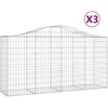 Image de vidaXL Gabions avec arc surélevé 3 pcs. 200x50x100/120cm Fer galvanisé