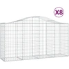 Image de vidaXL Gabions avec arc surélevé 8 pcs. 200x50x100/120cm Fer galvanisé