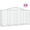 Image de vidaXL Gabions avec arc surélevé 9 pcs. 200x50x100/120cm Fer galvanisé