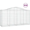 Image de vidaXL Gabions avec arc surélevé 18 pcs 200x50x100/120cm Fer galvanisé