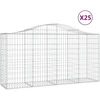 Image de vidaXL Gabions avec arc surélevé 25 pcs 200x50x100/120cm Fer galvanisé