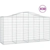 Image de vidaXL Gabions avec arc surélevé 30 pcs 200x50x100/120cm Fer galvanisé