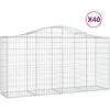 Image de vidaXL Gabions avec arc surélevé 40 pcs 200x50x100/120cm Fer galvanisé