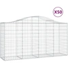 Image de vidaXL Gabions avec arc surélevé 50 pcs 200x50x100/120cm Fer galvanisé
