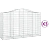 Image de vidaXL Gabions avec arc surélevé 3 pcs. 200x50x120/140cm Fer galvanisé