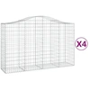 Image de vidaXL Gabions avec arc surélevé 4 pcs. 200x50x120/140cm Fer galvanisé