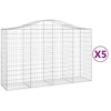 Image de vidaXL Gabions avec arc surélevé 5 pcs. 200x50x120/140cm Fer galvanisé