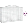 Image de vidaXL Gabions avec arc surélevé 7 pcs. 200x50x120/140cm Fer galvanisé
