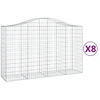 Image de vidaXL Gabions avec arc surélevé 8 pcs. 200x50x120/140cm Fer galvanisé