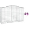 Image de vidaXL Gabions avec arc surélevé 9 pcs. 200x50x120/140cm Fer galvanisé