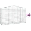 Image de vidaXL Gabions avec arc surélevé 10pcs 200x50x120/140cm Fer galvanisé