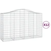 Image de vidaXL Gabions avec arc surélevé 12pcs 200x50x120/140cm Fer galvanisé