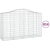 Image de vidaXL Gabions avec arc surélevé 14pcs 200x50x120/140cm Fer galvanisé