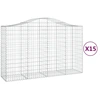 Image de vidaXL Gabions avec arc surélevé 15pcs 200x50x120/140cm Fer galvanisé