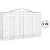 Image de vidaXL Gabions avec arc surélevé 50pcs 200x50x120/140cm Fer galvanisé