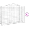 Image de vidaXL Gabions avec arc surélevé 2 pcs. 200x50x140/160cm Fer galvanisé
