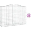Image de vidaXL Gabions avec arc surélevé 3 pcs. 200x50x140/160cm Fer galvanisé