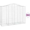 Image de vidaXL Gabions avec arc surélevé 4 pcs. 200x50x140/160cm Fer galvanisé