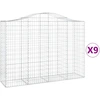 Image de vidaXL Gabions avec arc surélevé 9 pcs. 200x50x140/160cm Fer galvanisé
