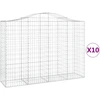 Image de vidaXL Gabions avec arc surélevé 10pcs 200x50x140/160cm Fer galvanisé