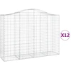 Image de vidaXL Gabions avec arc surélevé 12pcs 200x50x140/160cm Fer galvanisé