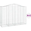 Image de vidaXL Gabions avec arc surélevé 15pcs 200x50x140/160cm Fer galvanisé