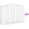 Image de vidaXL Gabions avec arc surélevé 50pcs 200x50x140/160cm Fer galvanisé