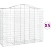 Image de vidaXL Gabions avec arc surélevé 5 pcs. 200x50x160/180cm Fer galvanisé