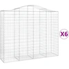 Image de vidaXL Gabions avec arc surélevé 6 pcs. 200x50x160/180cm Fer galvanisé