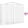 Image de vidaXL Gabions avec arc surélevé 7 pcs. 200x50x160/180cm Fer galvanisé
