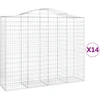 Image de vidaXL Gabions avec arc surélevé 14pcs 200x50x160/180cm Fer galvanisé
