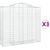 Image de vidaXL Gabions avec arc surélevé 3 pcs. 200x50x180/200cm Fer galvanisé