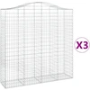 Image de vidaXL Gabions avec arc surélevé 3 pcs. 200x50x200/220cm Fer galvanisé