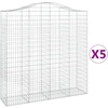Image de vidaXL Gabions avec arc surélevé 5 pcs. 200x50x200/220cm Fer galvanisé