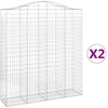 Image de vidaXL Gabions avec arc surélevé 2 pcs. 200x50x220/240cm Fer galvanisé