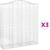 Image de vidaXL Gabions avec arc surélevé 3 pcs. 200x50x220/240cm Fer galvanisé