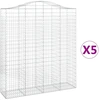 Image de vidaXL Gabions avec arc surélevé 5 pcs. 200x50x220/240cm Fer galvanisé